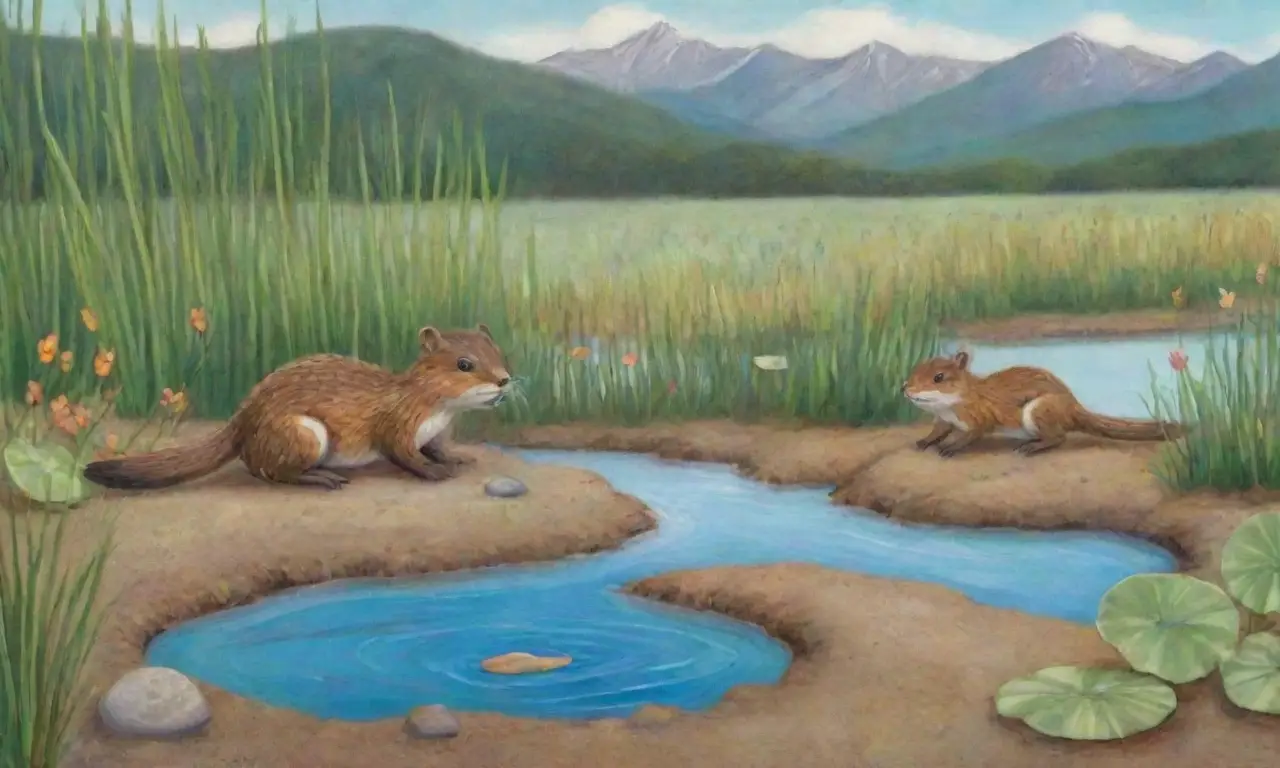 Un paisaje vibrante y sereno junto al agua, lleno de vida y belleza natural