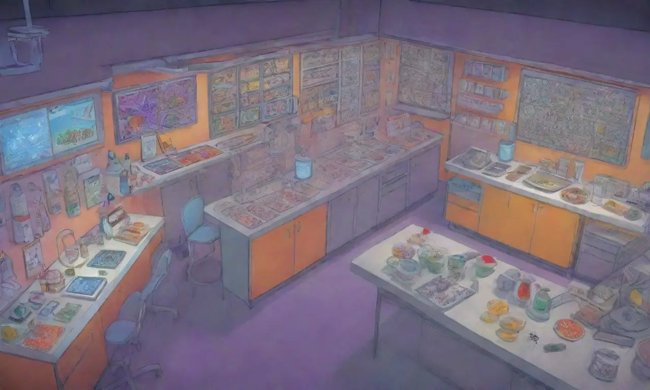 Un fondo vibrante que muestra escenas de laboratorio, tecnología y pequeños roedores