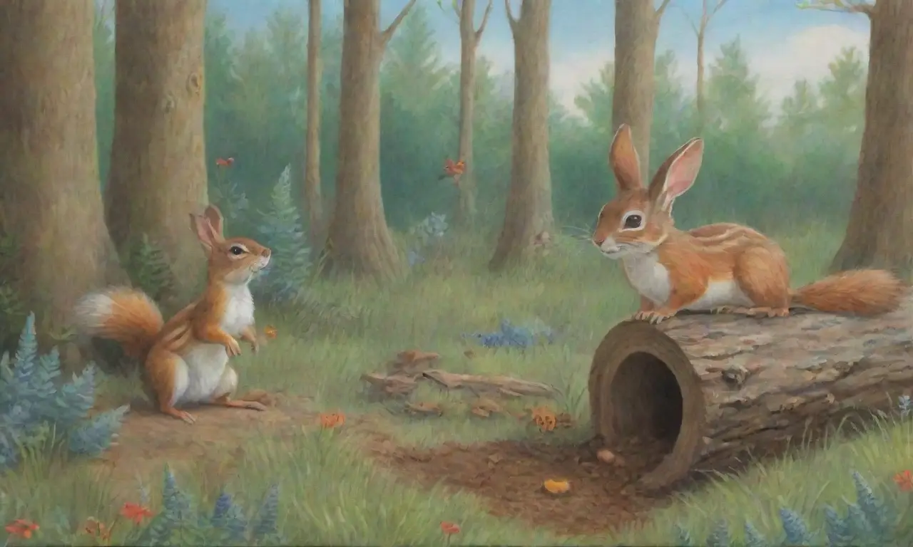 Un bosque vibrante lleno de vida y movimiento