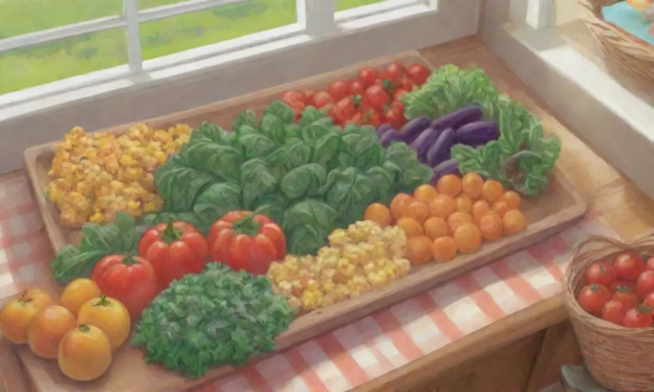 Un colorido y vibrante entorno de verduras frescas y un ambiente alegre