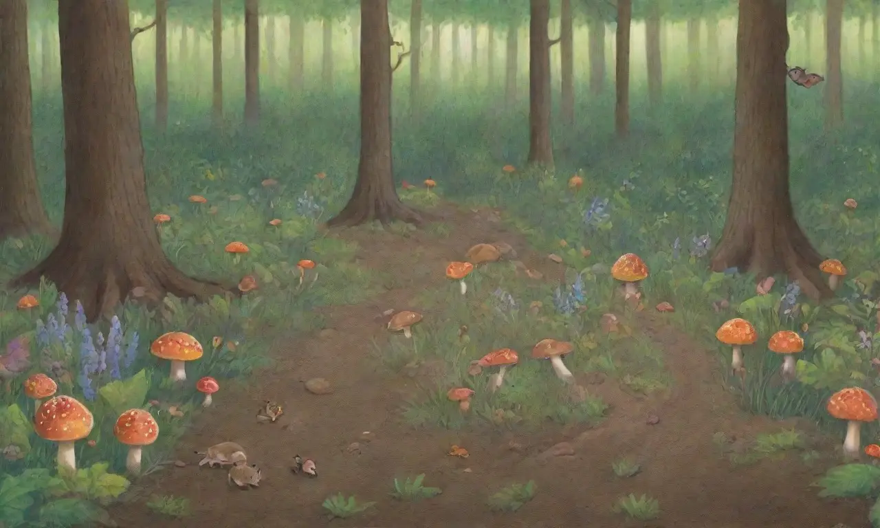 Un bosque vibrante lleno de vida y armonía natural
