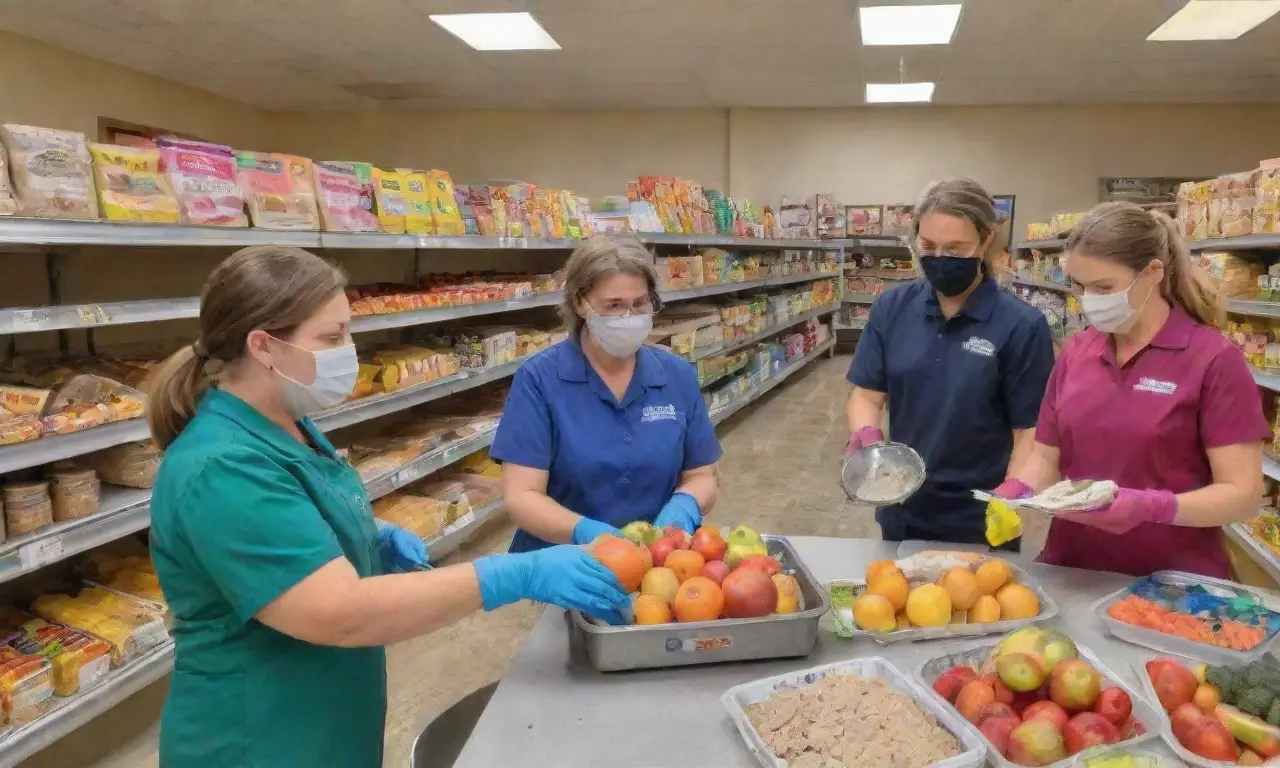 Escena vibrante de inspección de seguridad alimentaria con inspectores, alimentos frescos y un ambiente limpio