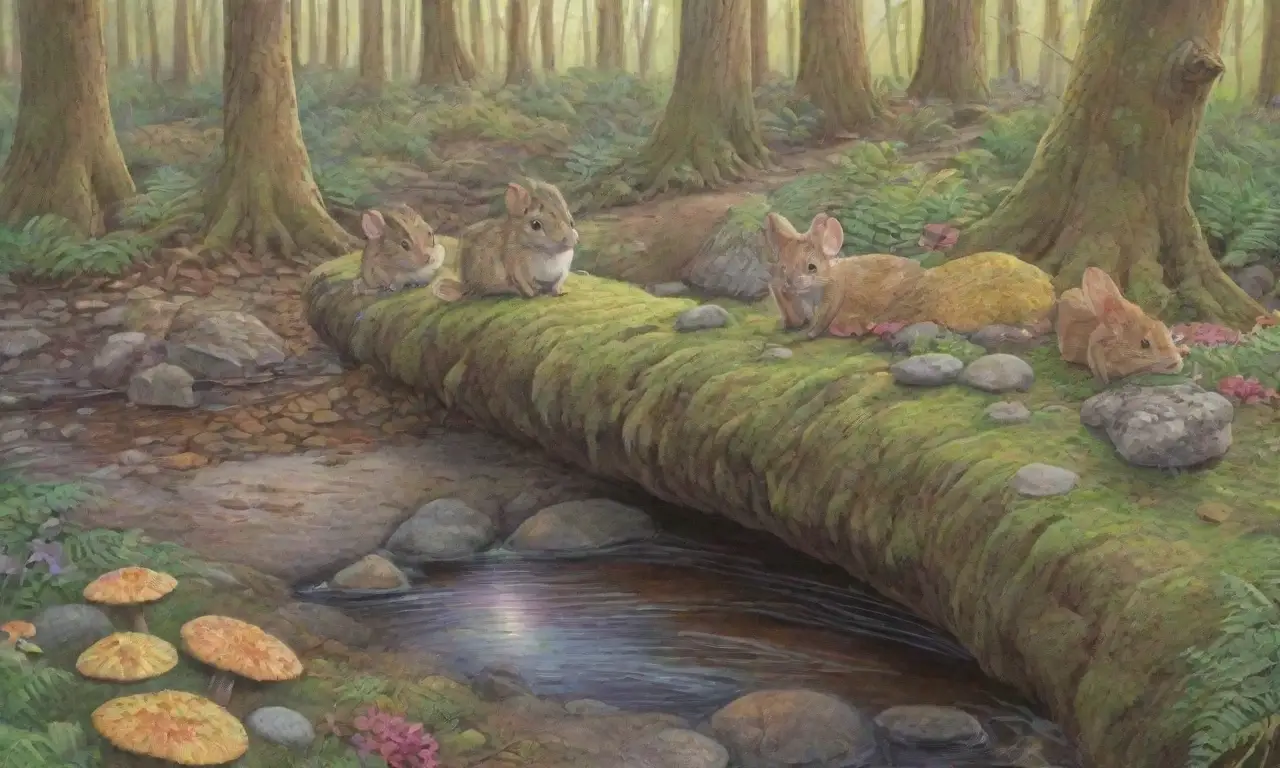 Una escena forestal vibrante llena de vida y armonía
