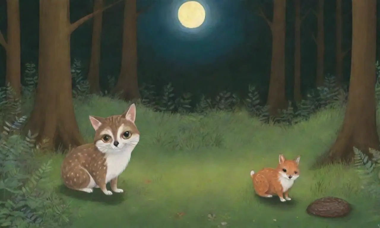 Un bosque oscuro y vibrante, lleno de vida nocturna y belleza natural