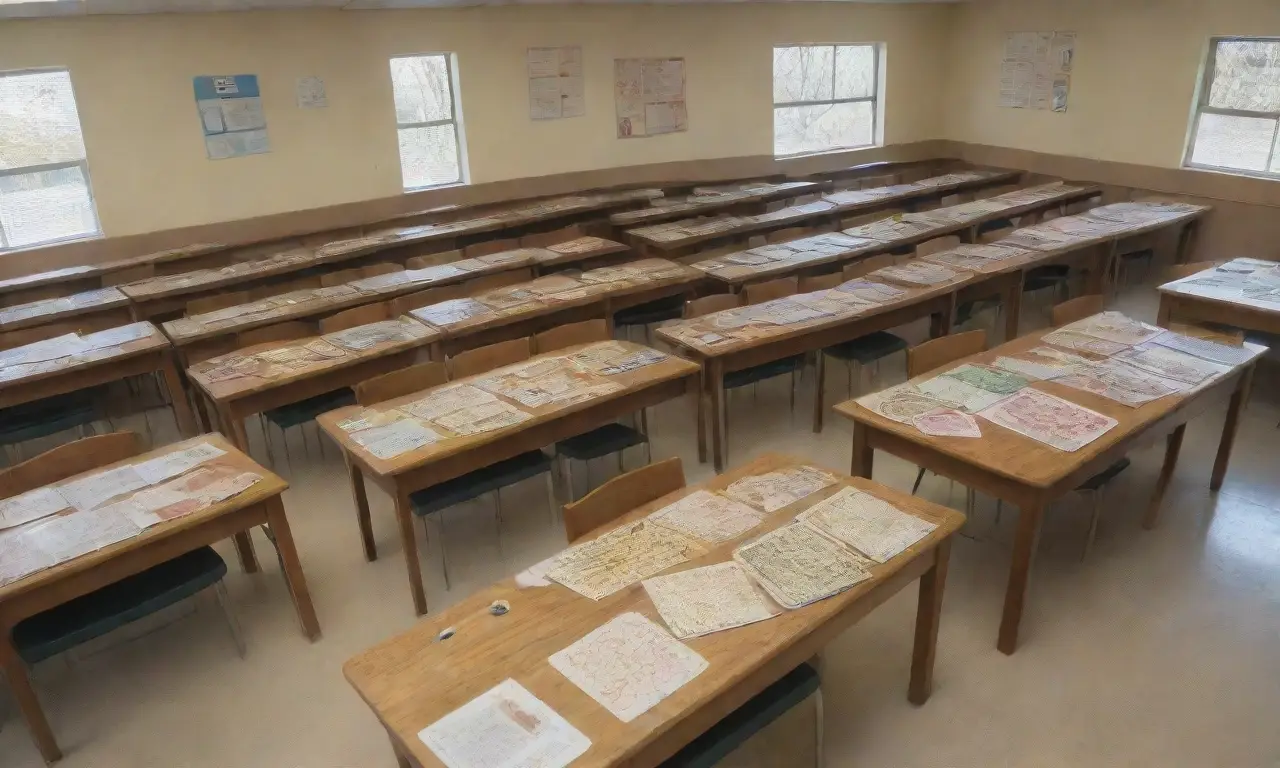 Un aula iluminada con estudiantes en lab coats, rodeados de libros, diagramas de anatomía de roedores y pequeños ratones, reflejando responsabilidad y compasión