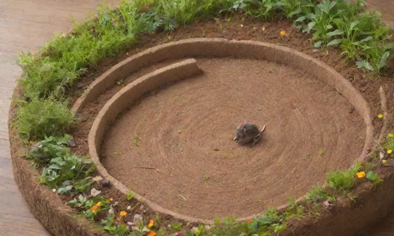 Un mural vibrante muestra la vida de roedores en un entorno natural lleno de detalles
