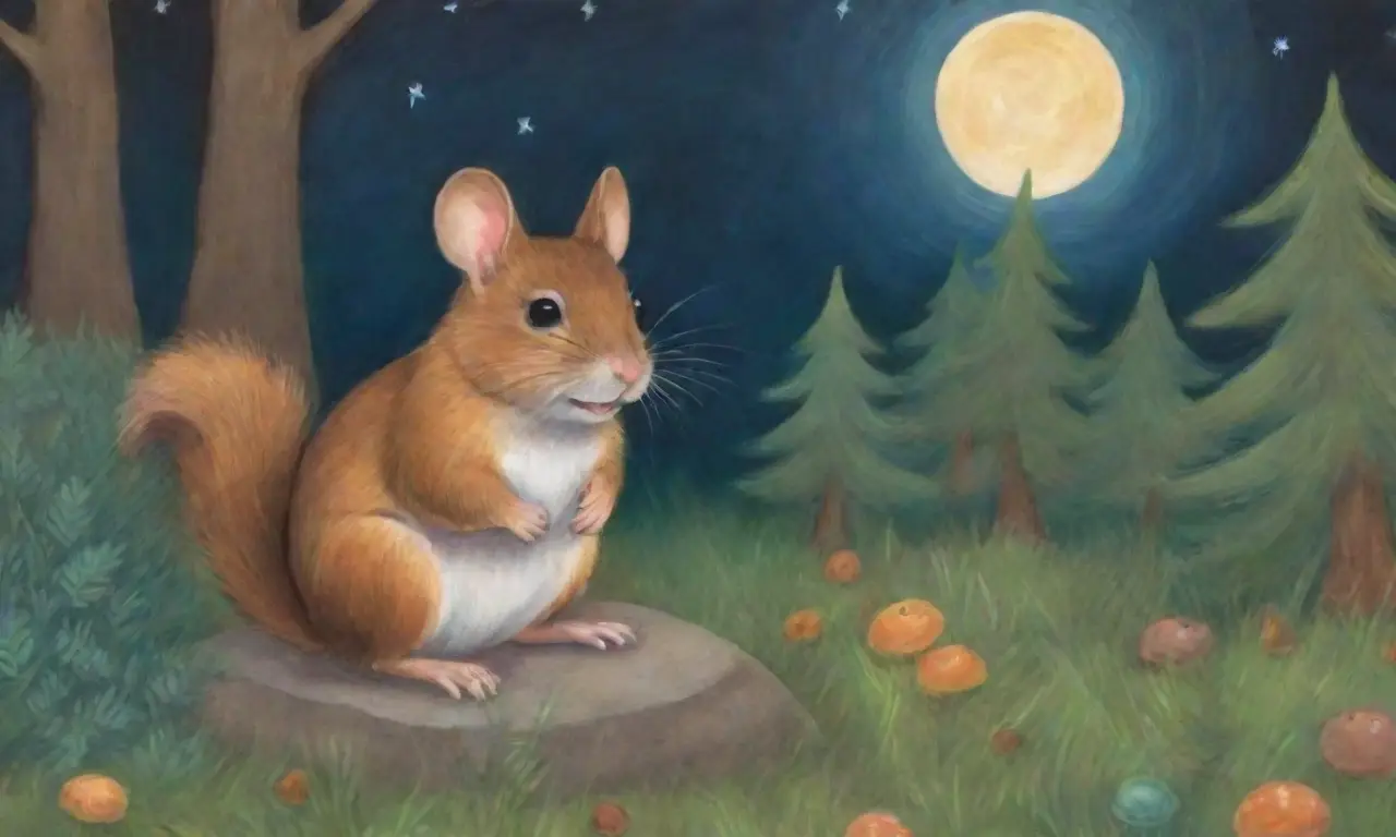 Una escena forestal nocturna llena de vida y diversidad