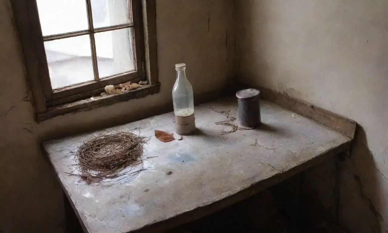 Un lugar abandonado y desolado, lleno de sombras y desechos