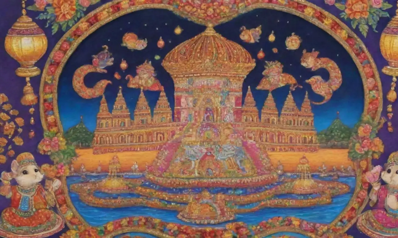 Colores vibrantes y patrones intrincados en un festín cultural lleno de alegría y tradiciones