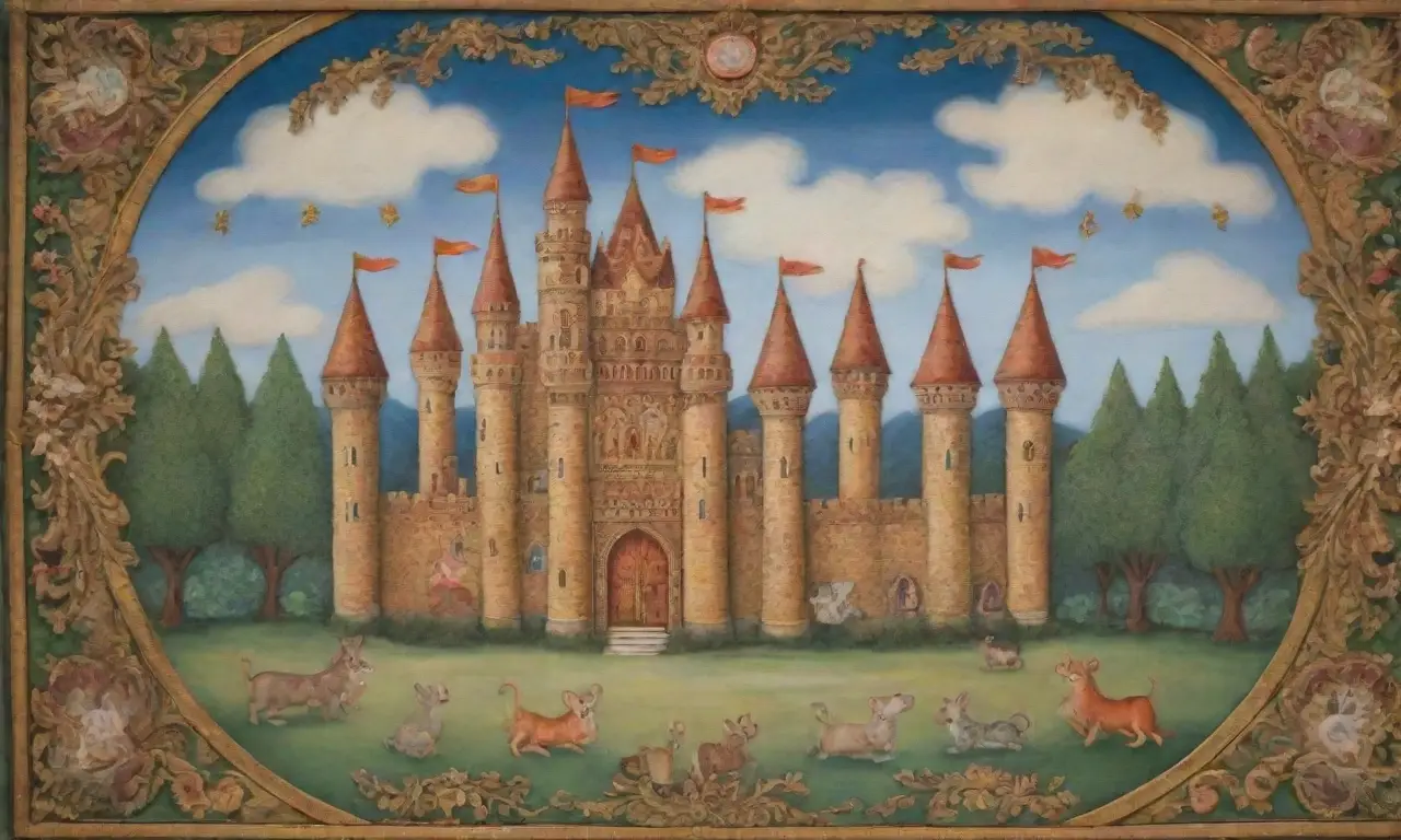 Un mural vibrante muestra roedores en atuendos regales, simbolizando poder y estrategia en un contexto histórico
