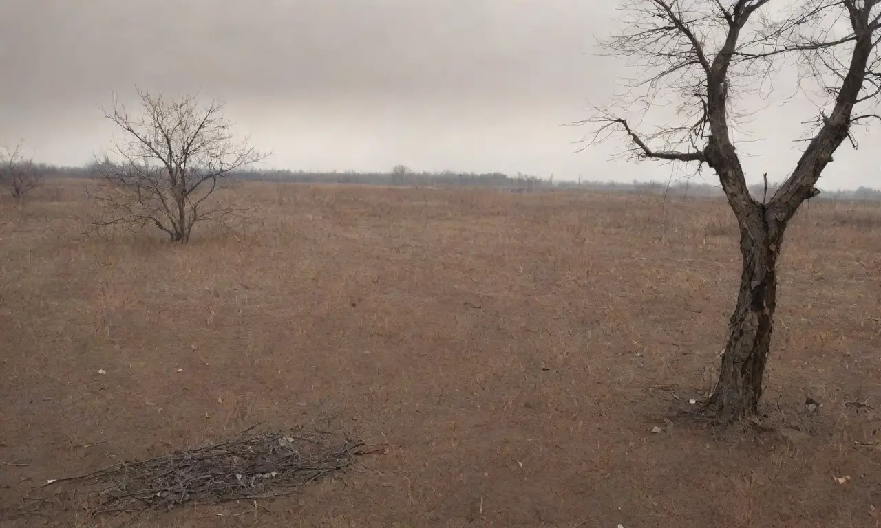 Un paisaje desolado y contaminado, lleno de restos de vida y sombras amenazantes