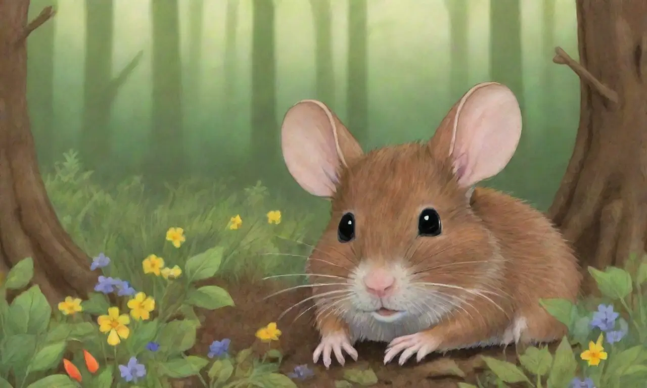 Un bosque denso y vibrante lleno de vida y comunicación entre pequeños roedores