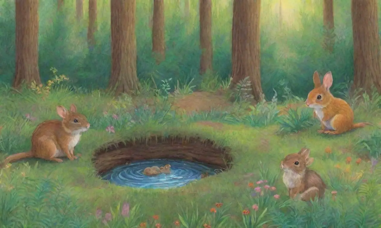Un fondo vibrante de un bosque con vida silvestre y belleza natural