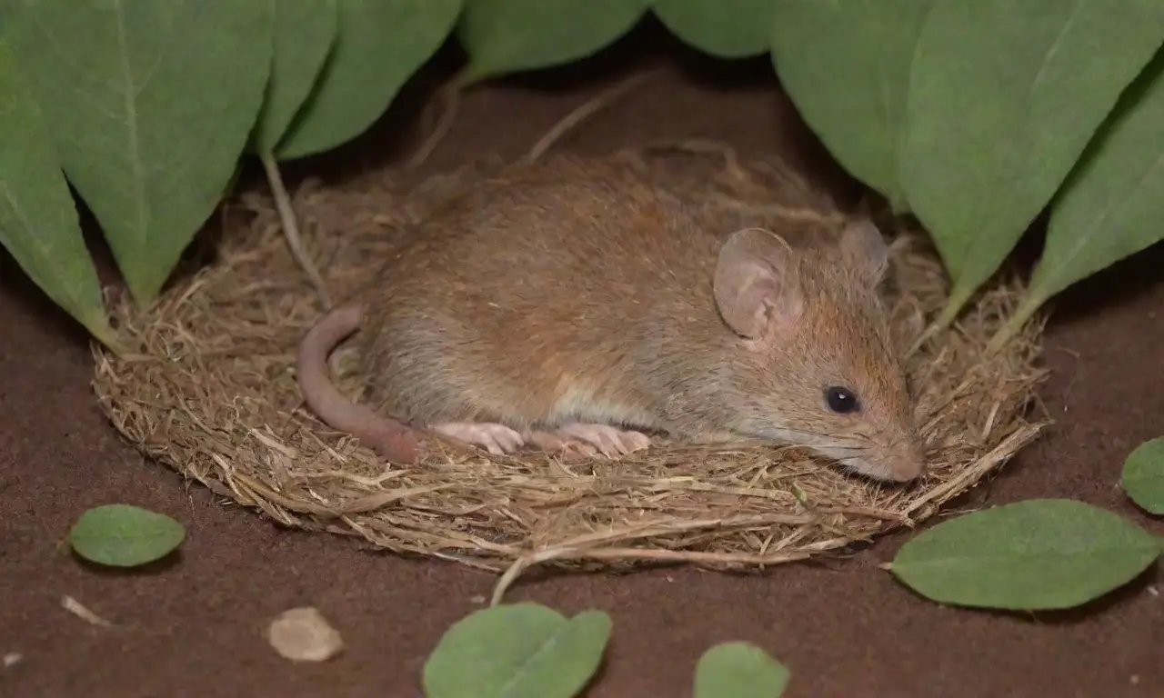 Un mundo sereno y acogedor de pequeños roedores en un nido cálido y seguro