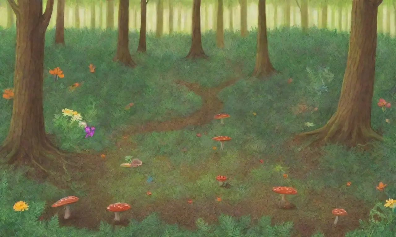 Un bosque vibrante y lleno de vida, donde la naturaleza se entrelaza en armonía