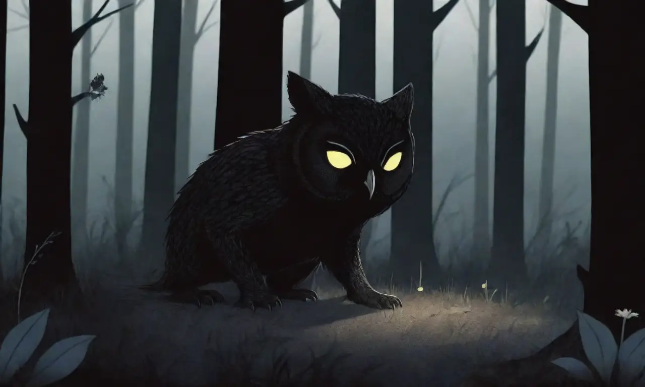 Un depredador acecha en un bosque oscuro bajo la luz de la luna, mientras la vida y la muerte se entrelazan en la noche