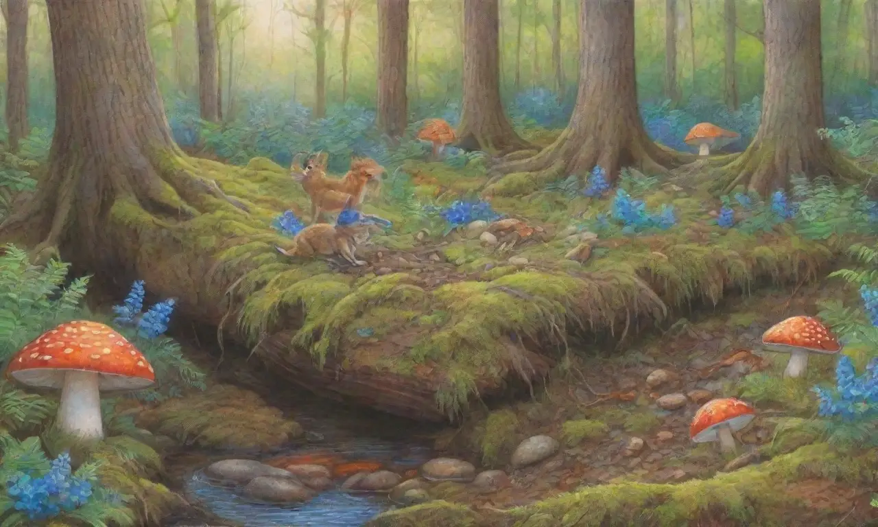 Un bosque verde y vibrante lleno de vida y armonía
