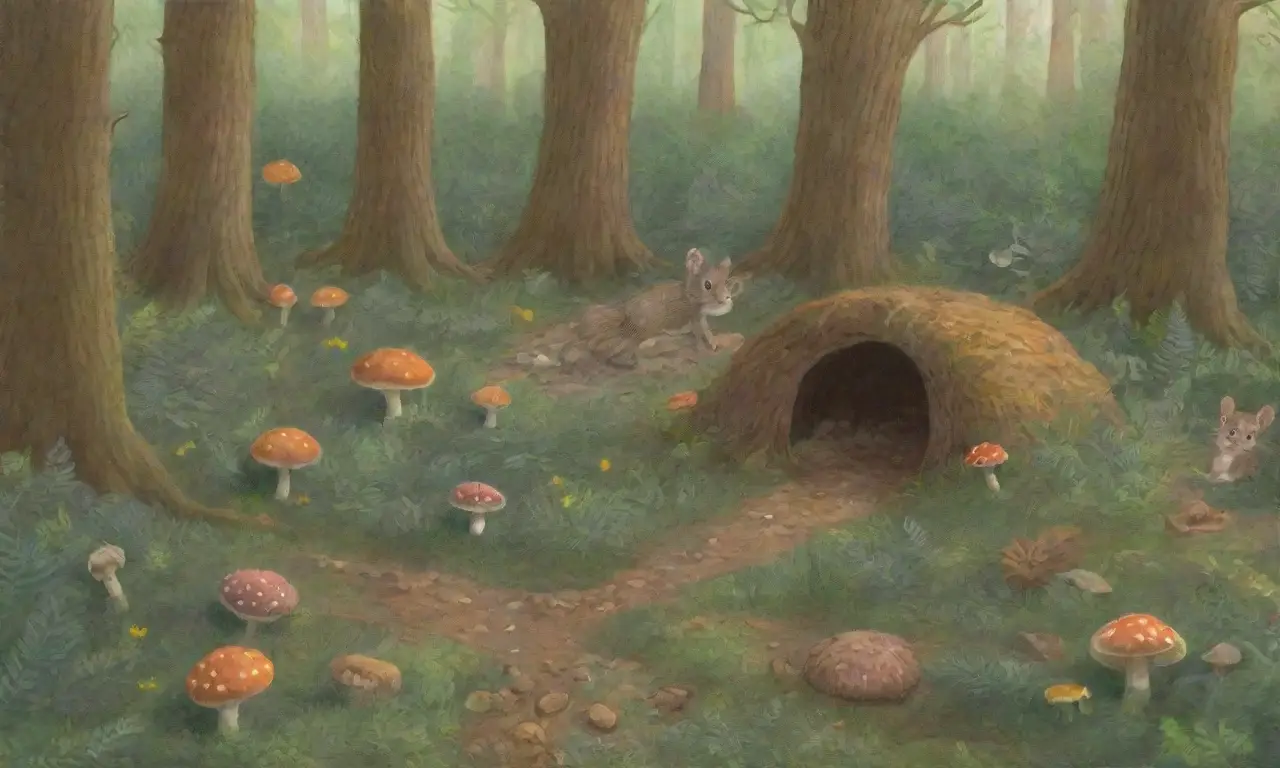 Un bosque vibrante lleno de vida, colores y ecosistemas interconectados