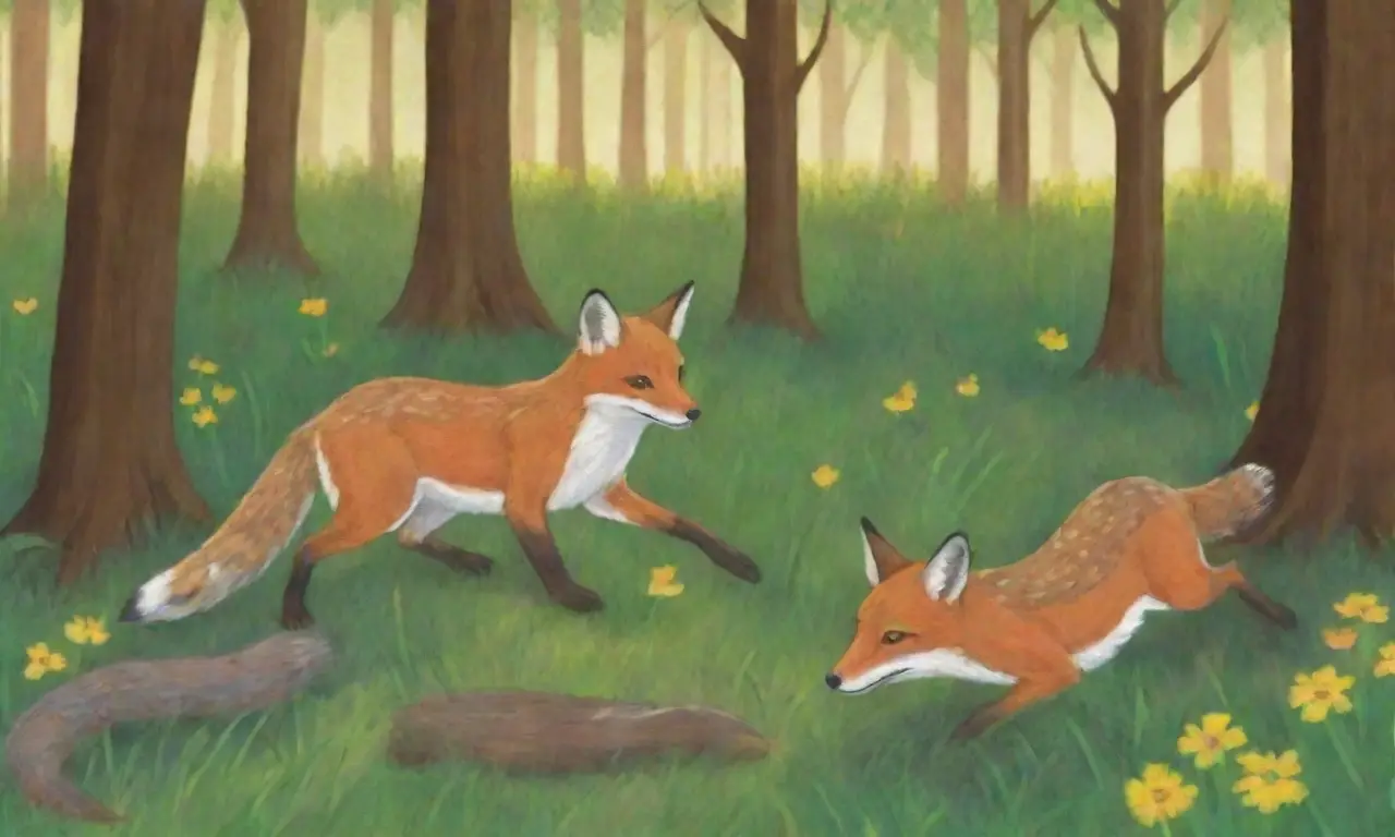 Una escena vibrante del bosque con vida silvestre en equilibrio