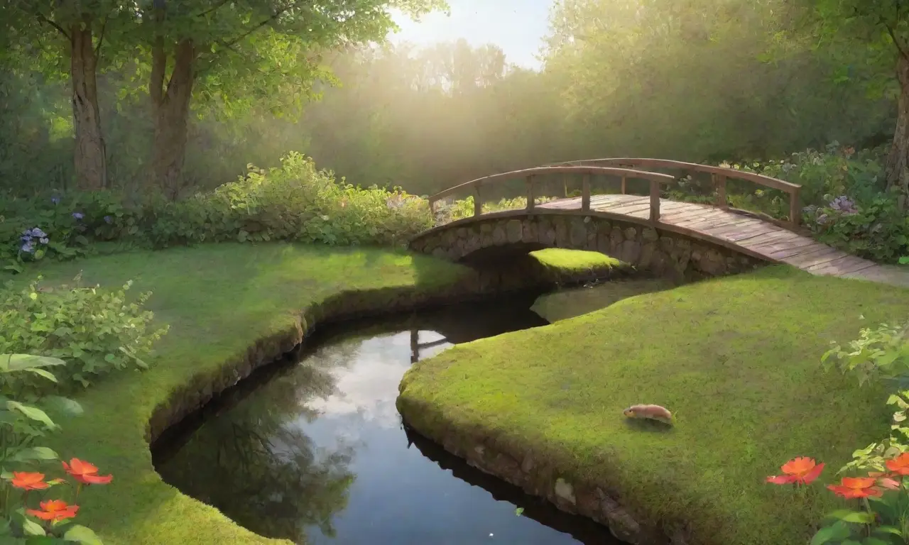 Un paisaje sereno y vibrante de naturaleza con vida silvestre y armonía